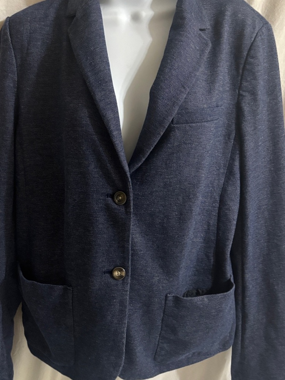 GAP Navy Blue sz14 tall Blazer Jacket office classic pockets career versatile H - Picture 2 of 11